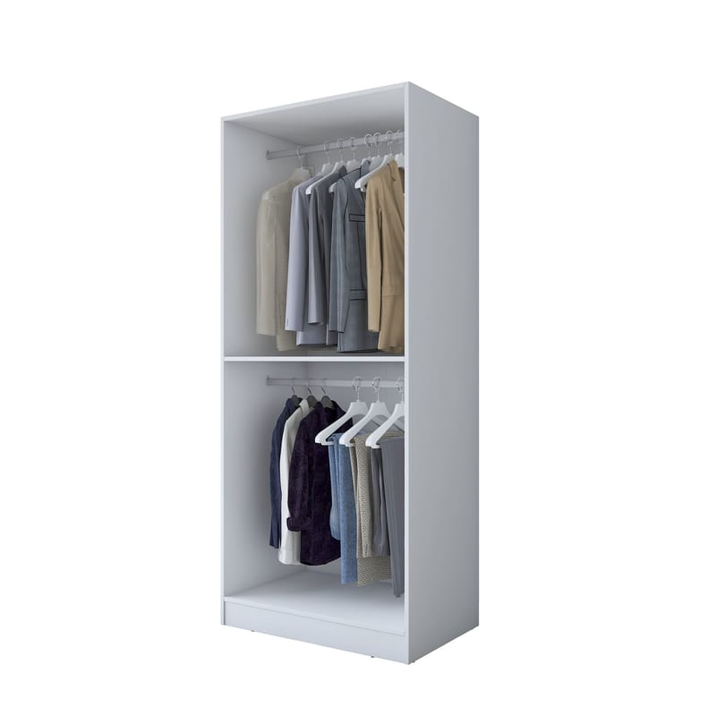Sarnor Garderob 90x210x57,5 cm - Vit - Förvaring - Klädförvaring - Garderob & garderobssystem - Klädskåp & fristående garderob