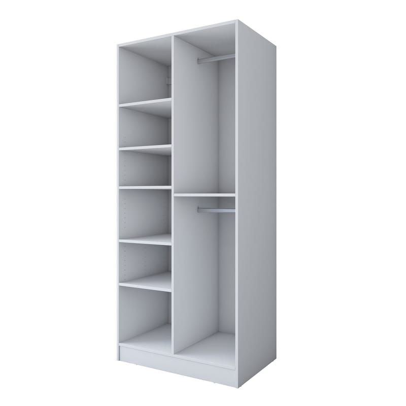 Sarnor Garderob 90x210x57,5 cm - Vit - Förvaring - Klädförvaring - Garderob & garderobssystem - Klädskåp & fristående garderob