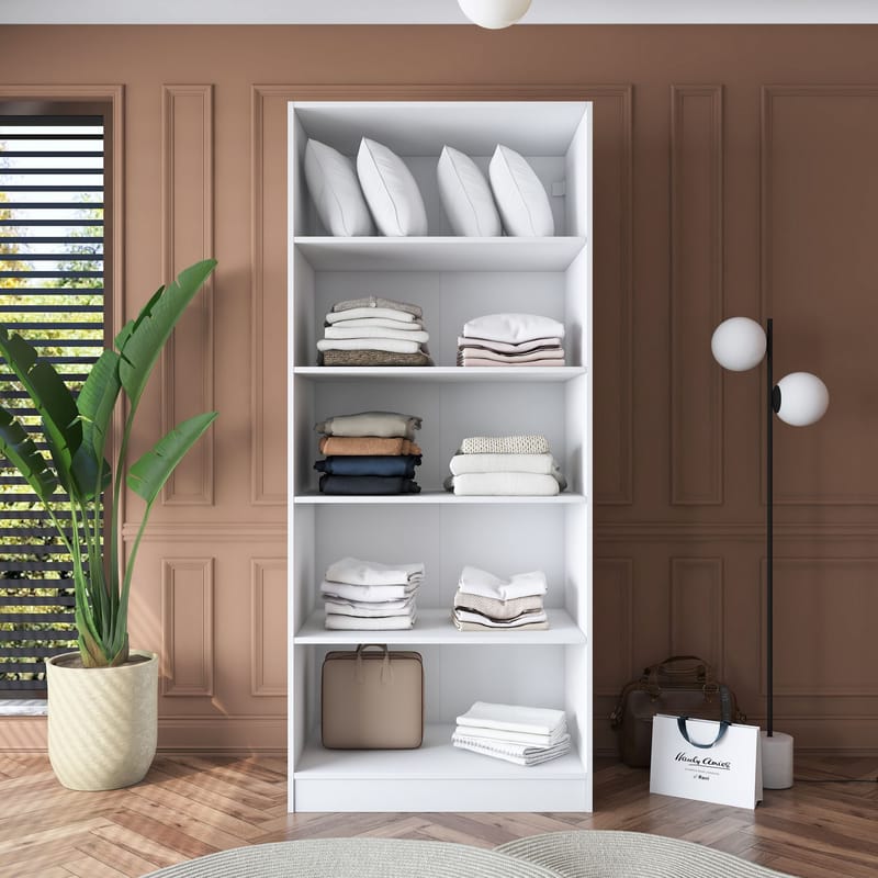 Sarnor Garderob 90x210x57,5 cm - Vit - Förvaring - Klädförvaring - Garderob & garderobssystem - Klädskåp & fristående garderob