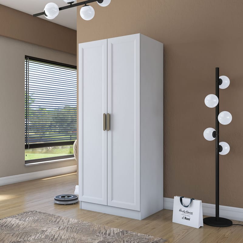 Sarnor Garderob 90x210x57,5 cm - Vit - Förvaring - Klädförvaring - Garderob & garderobssystem - Klädskåp & fristående garderob