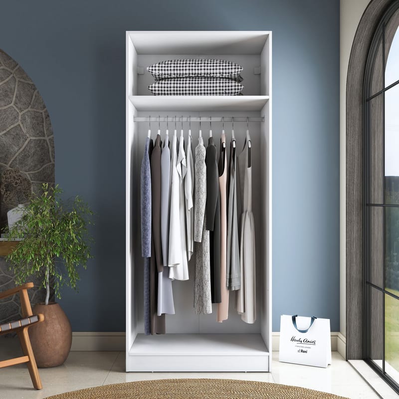 Sarnor Garderob 90x210x57,5 cm - Vit - Förvaring - Klädförvaring - Garderob & garderobssystem - Klädskåp & fristående garderob