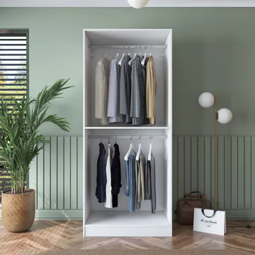 Sarnor Garderob 90x210x57,5 cm - Vit - Förvaring - Klädförvaring - Garderob & garderobssystem - Klädskåp & fristående garderob