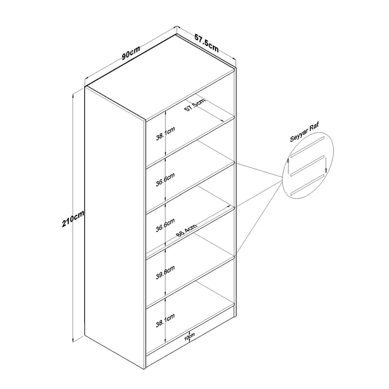 Sarnor Garderob 90x210x57,5 cm - Vit - Förvaring - Klädförvaring - Garderob & garderobssystem - Klädskåp & fristående garderob