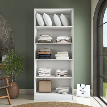 Sarnor Garderob 90x210x57,5 cm - Vit - Förvaring - Klädförvaring - Garderob & garderobssystem - Klädskåp & fristående garderob