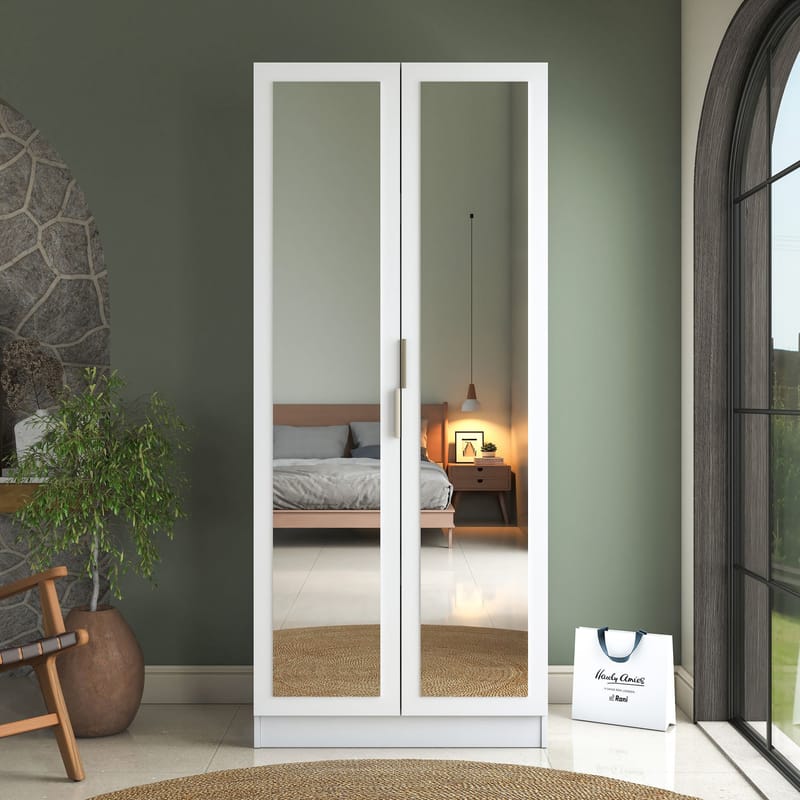 Sarnor Garderob 90x210x57,5 cm - Vit - Förvaring - Klädförvaring - Garderob & garderobssystem - Klädskåp & fristående garderob