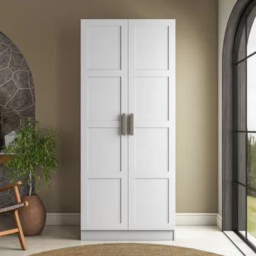 Sarnor Garderob 90x210x57,5 cm - Vit - Förvaring - Klädförvaring - Garderob & garderobssystem - Klädskåp & fristående garderob