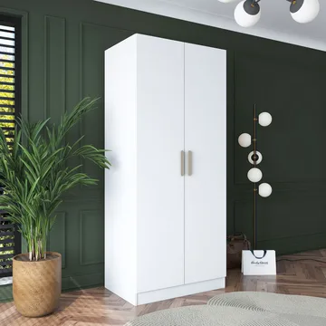 Sarnor Garderob 90x210x57,5 cm - Vit - Förvaring - Klädförvaring - Garderob & garderobssystem - Klädskåp & fristående garderob
