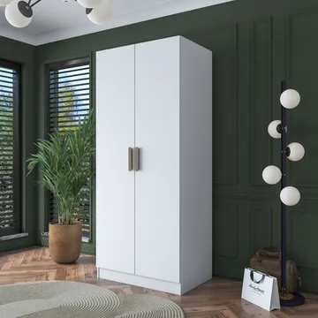 Sarnor Garderob 90x210x57,5 cm - Vit - Förvaring - Klädförvaring - Garderob & garderobssystem - Klädskåp & fristående garderob