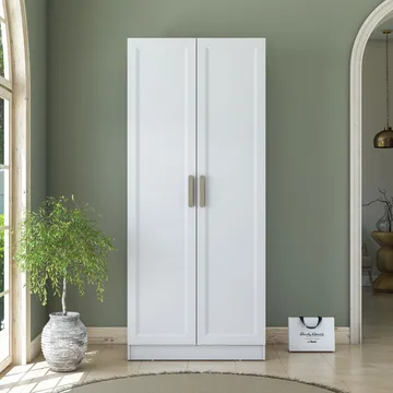 Sarnor Garderob 90x210x57,5 cm - Vit - Förvaring - Klädförvaring - Garderob & garderobssystem - Klädskåp & fristående garderob