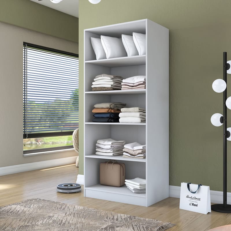 Sarnor Garderob 90x210x57,5 cm - Vit - Förvaring - Klädförvaring - Garderob & garderobssystem - Klädskåp & fristående garderob