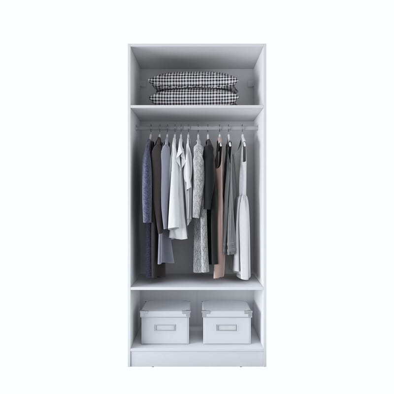 Sarnor Garderob 90x210x57,5 cm - Vit - Förvaring - Klädförvaring - Garderob & garderobssystem - Klädskåp & fristående garderob
