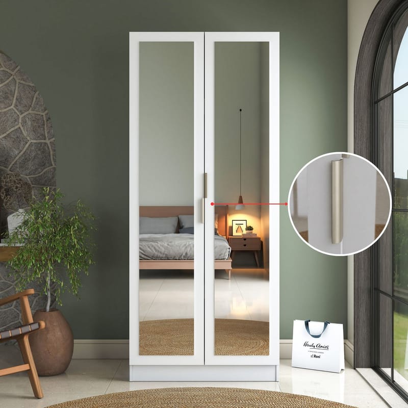 Sarnor Garderob 90x210x57,5 cm - Vit - Förvaring - Klädförvaring - Garderob & garderobssystem - Klädskåp & fristående garderob