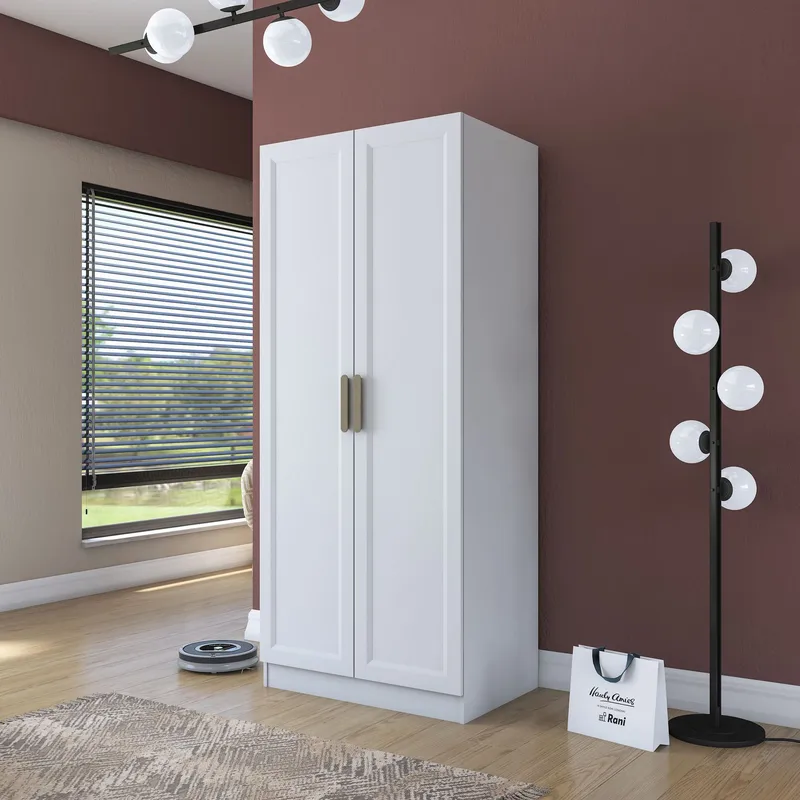 Sarnor Garderob 90x210x57,5 cm - Vit - Förvaring - Klädförvaring - Garderob & garderobssystem - Klädskåp & fristående garderob