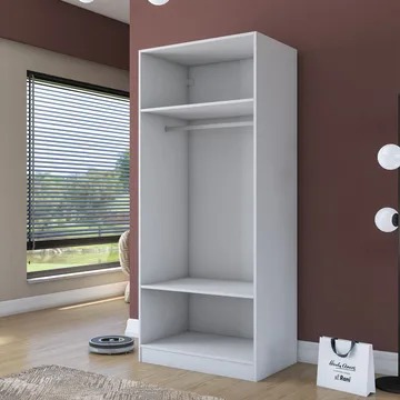 Sarnor Garderob 90x210x57,5 cm - Vit - Förvaring - Klädförvaring - Garderob & garderobssystem - Klädskåp & fristående garderob