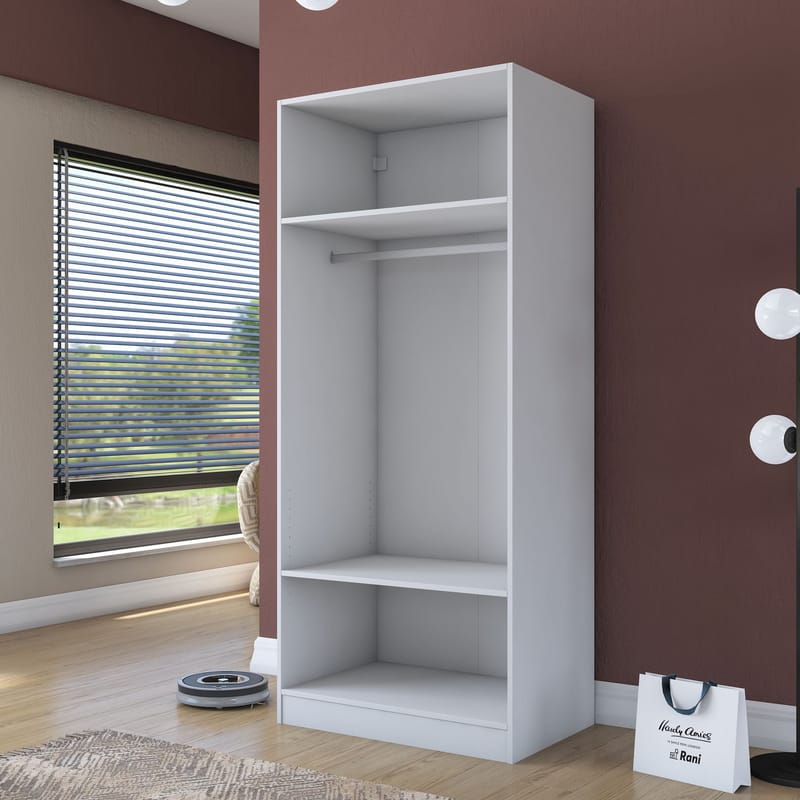 Sarnor Garderob 90x210x57,5 cm - Vit - Förvaring - Klädförvaring - Garderob & garderobssystem - Klädskåp & fristående garderob