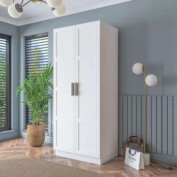 Sarnor Garderob 90x210x57,5 cm - Vit - Förvaring - Klädförvaring - Garderob & garderobssystem - Klädskåp & fristående garderob