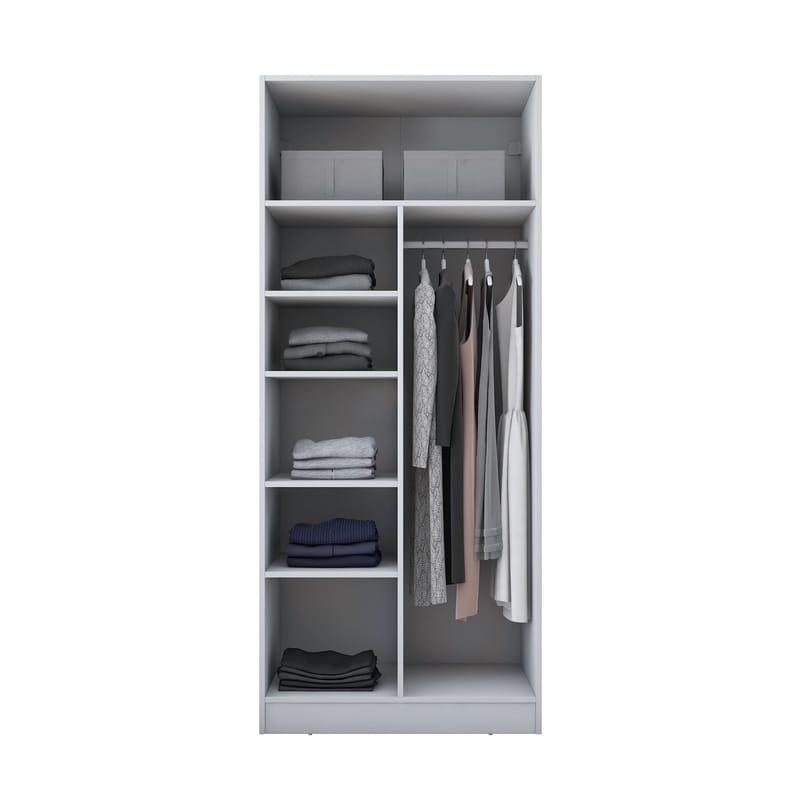 Sarnor Garderob 90x210x57,5 cm - Vit - Förvaring - Klädförvaring - Garderob & garderobssystem - Klädskåp & fristående garderob
