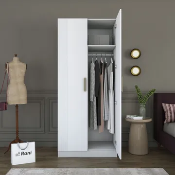 Sarnor Garderob 90x210x57,5 cm - Vit - Förvaring - Klädförvaring - Garderob & garderobssystem - Klädskåp & fristående garderob