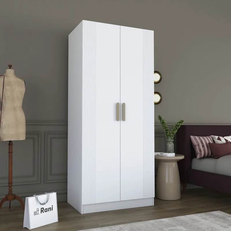 Sarnor Garderob 90x210x57,5 cm - Vit - Förvaring - Klädförvaring - Garderob & garderobssystem - Klädskåp & fristående garderob