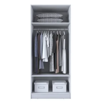 Sarnor Garderob 90x210x57,5 cm - Vit - Förvaring - Klädförvaring - Garderob & garderobssystem - Klädskåp & fristående garderob