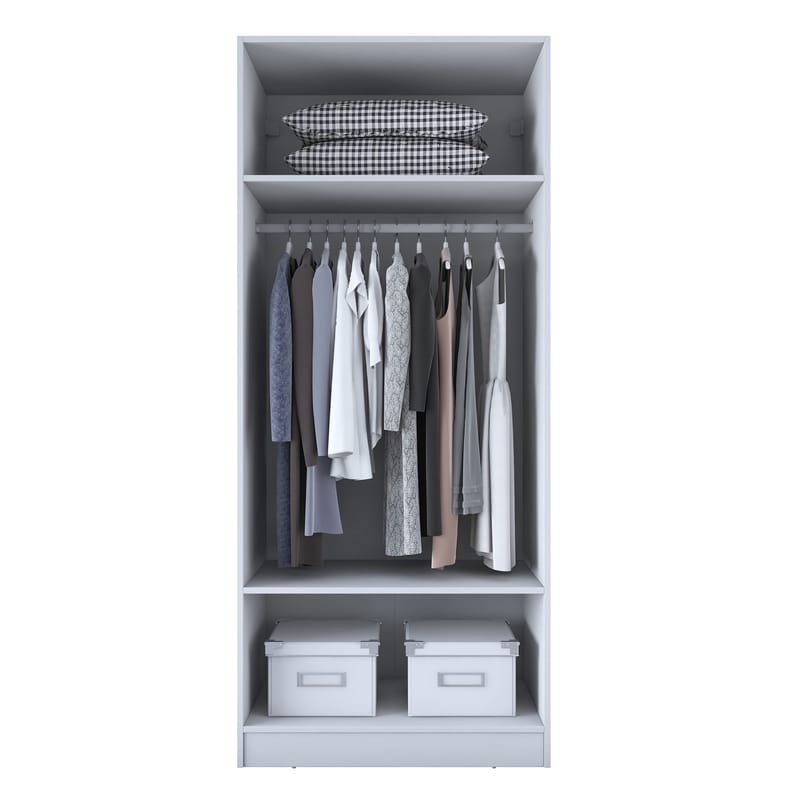 Sarnor Garderob 90x210x57,5 cm - Vit - Förvaring - Klädförvaring - Garderob & garderobssystem - Klädskåp & fristående garderob