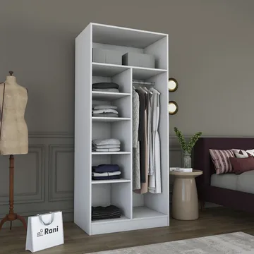 Sarnor Garderob 90x210x57,5 cm - Vit - Förvaring - Klädförvaring - Garderob & garderobssystem - Klädskåp & fristående garderob