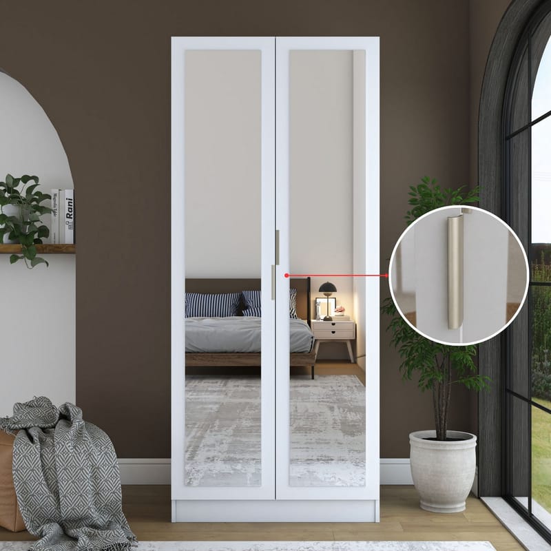 Sarnor Garderob 90x210x57,5 cm - Vit - Förvaring - Klädförvaring - Garderob & garderobssystem - Klädskåp & fristående garderob