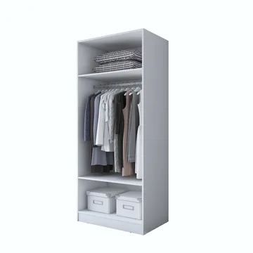 Sarnor Garderob 90x210x57,5 cm - Vit - Förvaring - Klädförvaring - Garderob & garderobssystem - Klädskåp & fristående garderob
