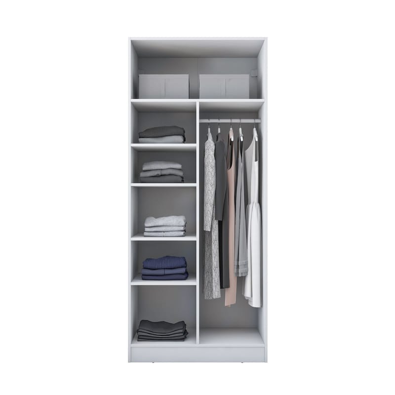Sarnor Garderob 90x210x57,5 cm - Vit - Förvaring - Klädförvaring - Garderob & garderobssystem - Klädskåp & fristående garderob