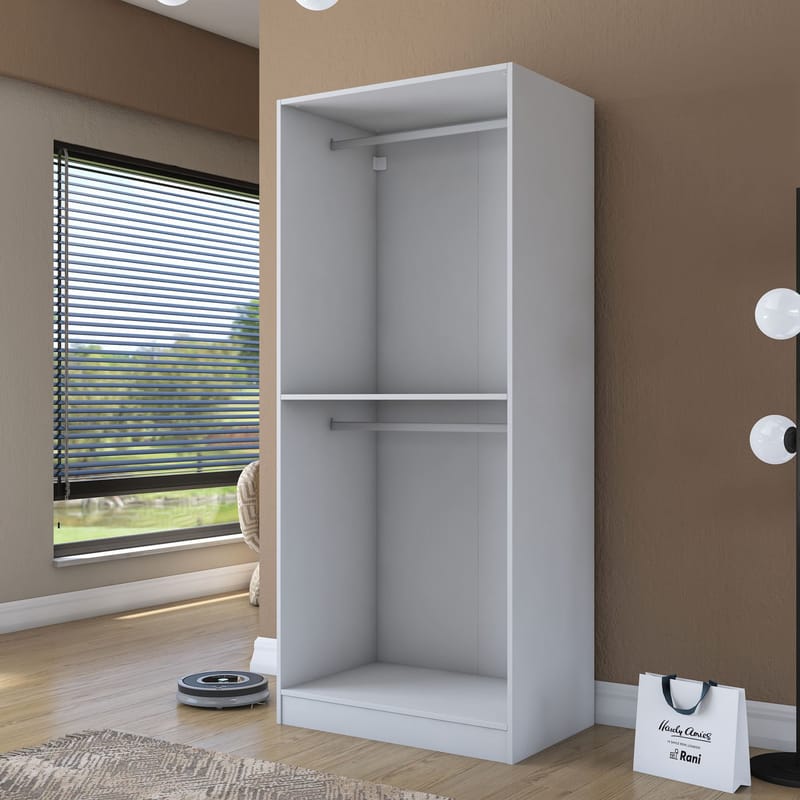 Sarnor Garderob 90x210x57,5 cm - Vit - Förvaring - Klädförvaring - Garderob & garderobssystem - Klädskåp & fristående garderob