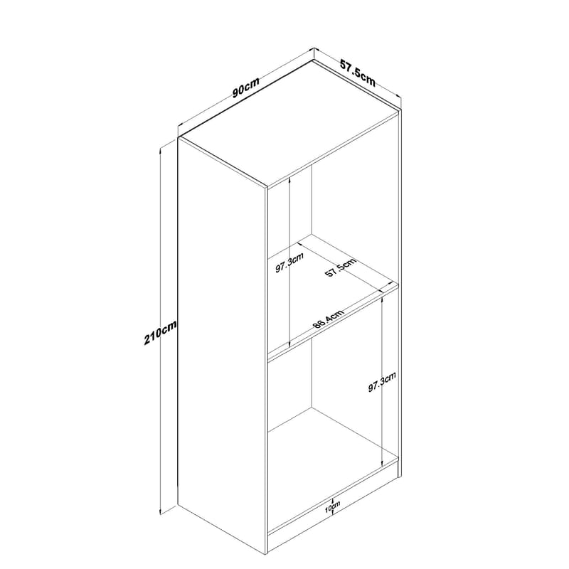 Sarnor Garderob 90x210x57,5 cm - Vit - Förvaring - Klädförvaring - Garderob & garderobssystem - Klädskåp & fristående garderob