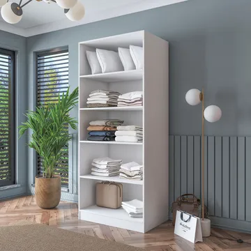 Sarnor Garderob 90x210x57,5 cm - Vit - Förvaring - Klädförvaring - Garderob & garderobssystem - Klädskåp & fristående garderob