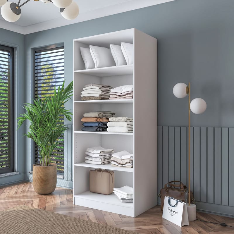 Sarnor Garderob 90x210x57,5 cm - Vit - Förvaring - Klädförvaring - Garderob & garderobssystem - Klädskåp & fristående garderob