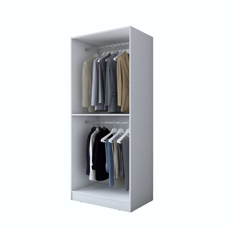 Sarnor Garderob 90x210x57,5 cm - Vit - Förvaring - Klädförvaring - Garderob & garderobssystem - Klädskåp & fristående garderob