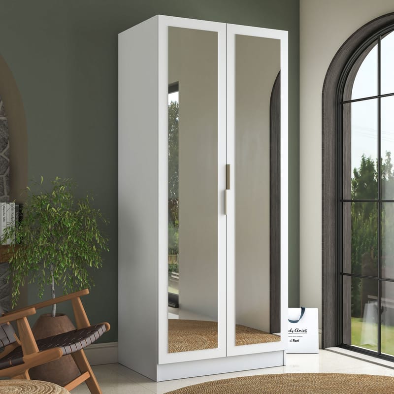 Sarnor Garderob 90x210x57,5 cm - Vit - Förvaring - Klädförvaring - Garderob & garderobssystem - Klädskåp & fristående garderob
