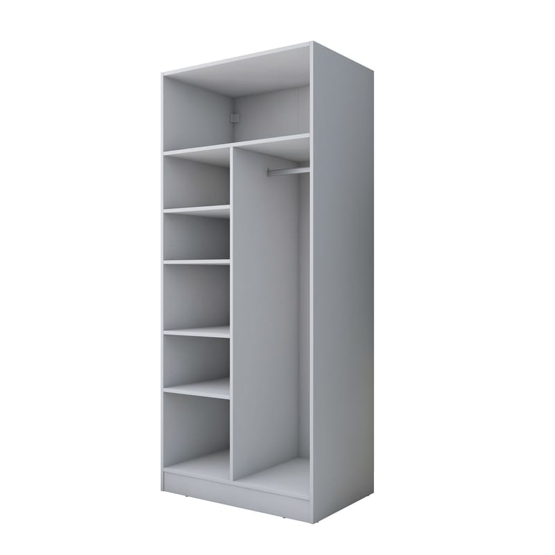 Sarnor Garderob 90x210x57,5 cm - Vit - Förvaring - Klädförvaring - Garderob & garderobssystem - Klädskåp & fristående garderob