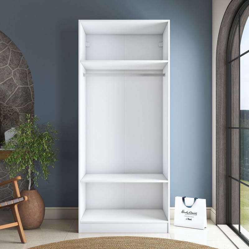 Sarnor Garderob 90x210x57,5 cm - Vit - Förvaring - Klädförvaring - Garderob & garderobssystem - Klädskåp & fristående garderob