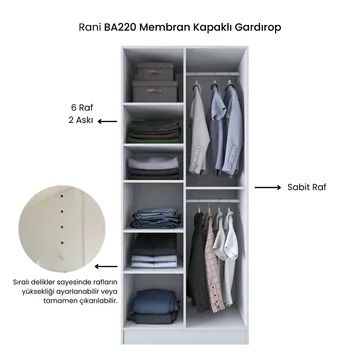 Sarnor Garderob 90x210x57,5 cm - Vit - Förvaring - Klädförvaring - Garderob & garderobssystem - Klädskåp & fristående garderob