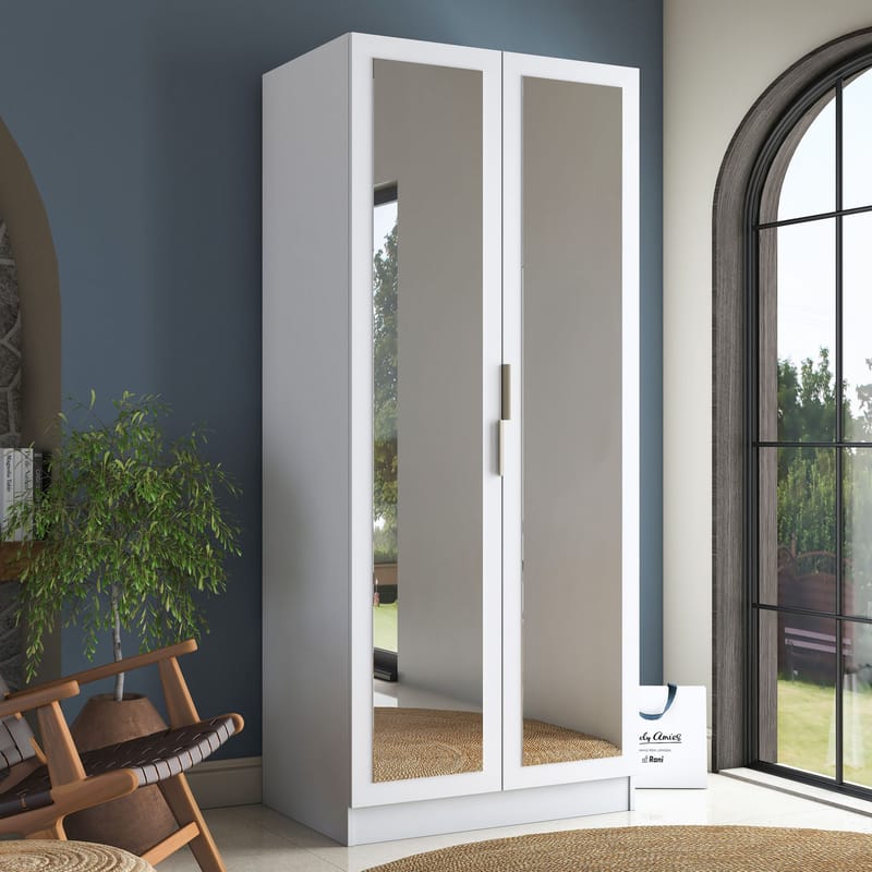 Sarnor Garderob 90x210x57,5 cm - Vit - Förvaring - Klädförvaring - Garderob & garderobssystem - Klädskåp & fristående garderob