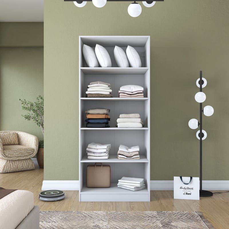 Sarnor Garderob 90x210x57,5 cm - Vit - Förvaring - Klädförvaring - Garderob & garderobssystem - Klädskåp & fristående garderob