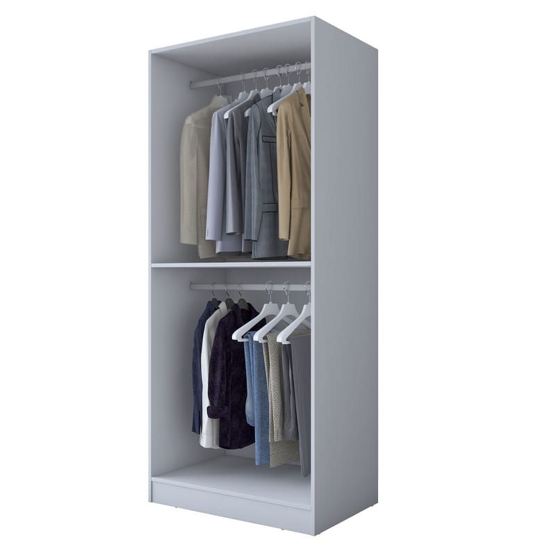 Sarnor Garderob 90x210x57,5 cm - Vit - Förvaring - Klädförvaring - Garderob & garderobssystem - Klädskåp & fristående garderob