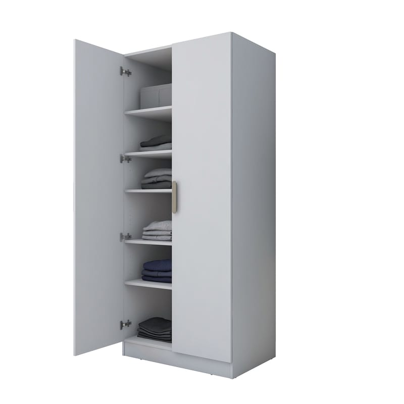Sarnor Garderob 90x210x57,5 cm - Vit - Förvaring - Klädförvaring - Garderob & garderobssystem - Klädskåp & fristående garderob