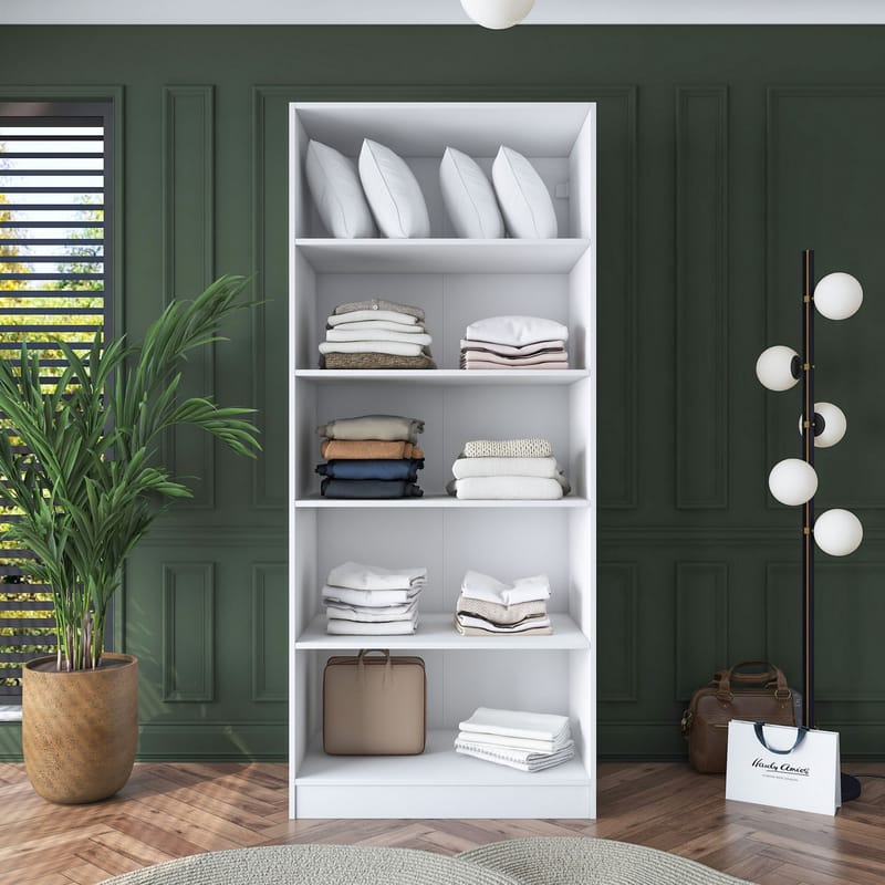 Sarnor Garderob 90x210x57,5 cm - Vit - Förvaring - Klädförvaring - Garderob & garderobssystem - Klädskåp & fristående garderob