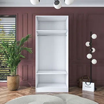 Sarnor Garderob 90x210x57,5 cm - Vit - Förvaring - Klädförvaring - Garderob & garderobssystem - Klädskåp & fristående garderob
