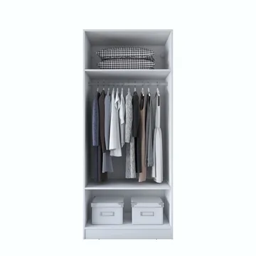 Sarnor Garderob 90x210x57,5 cm - Vit - Förvaring - Klädförvaring - Garderob & garderobssystem - Klädskåp & fristående garderob
