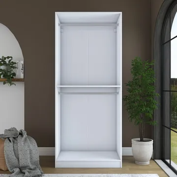 Sarnor Garderob 90x210x57,5 cm - Vit - Förvaring - Klädförvaring - Garderob & garderobssystem - Klädskåp & fristående garderob