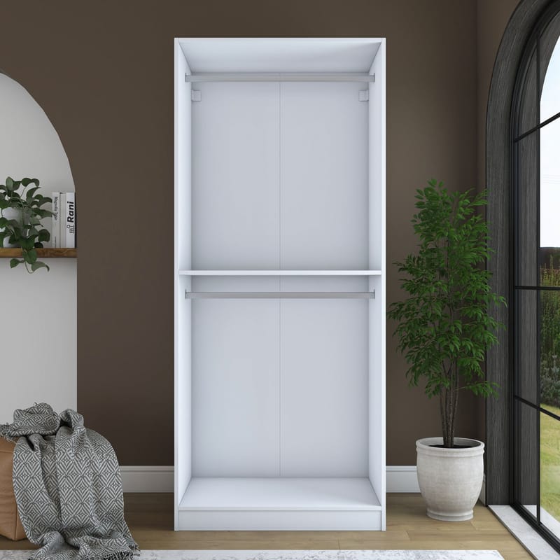 Sarnor Garderob 90x210x57,5 cm - Vit - Förvaring - Klädförvaring - Garderob & garderobssystem - Klädskåp & fristående garderob