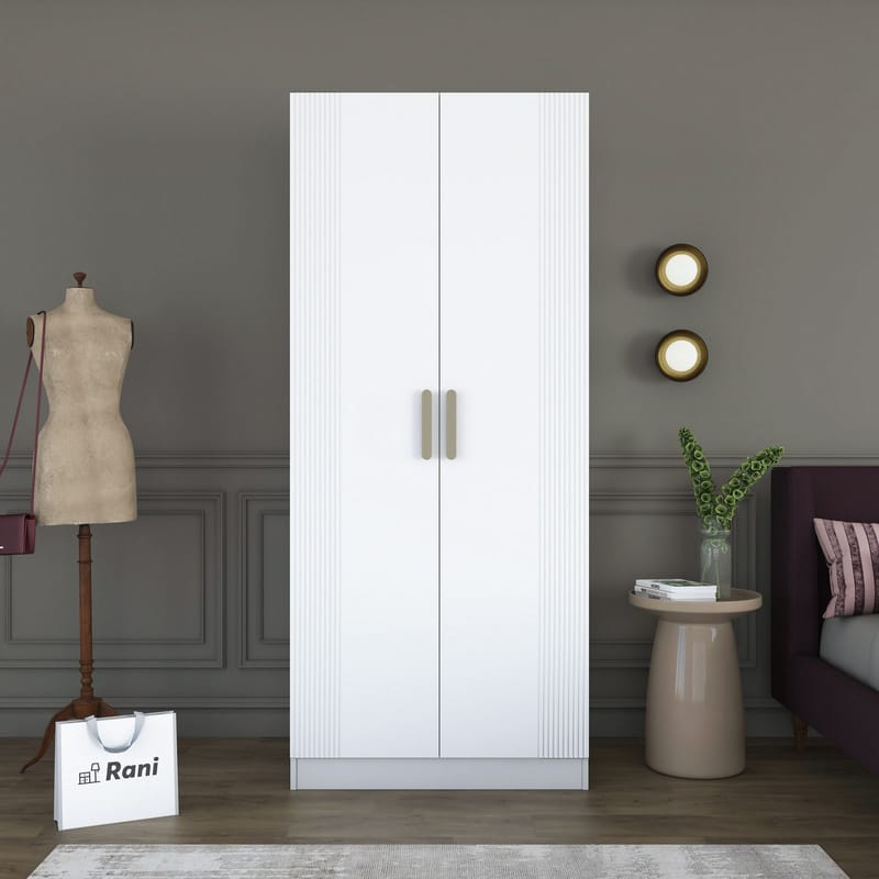 Sarnor Garderob 90x210x57,5 cm - Vit - Förvaring - Klädförvaring - Garderob & garderobssystem - Klädskåp & fristående garderob