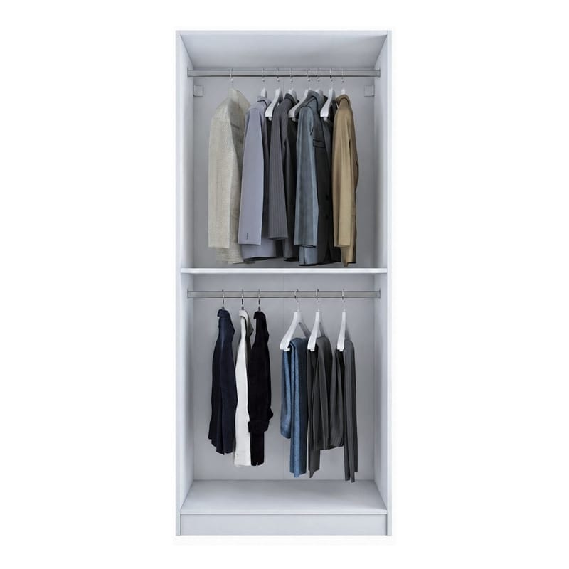Sarnor Garderob 90x210x57,5 cm - Vit - Förvaring - Klädförvaring - Garderob & garderobssystem - Klädskåp & fristående garderob