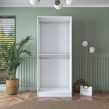 Sarnor Garderob 90x210x57,5 cm - Vit - Förvaring - Klädförvaring - Garderob & garderobssystem - Klädskåp & fristående garderob